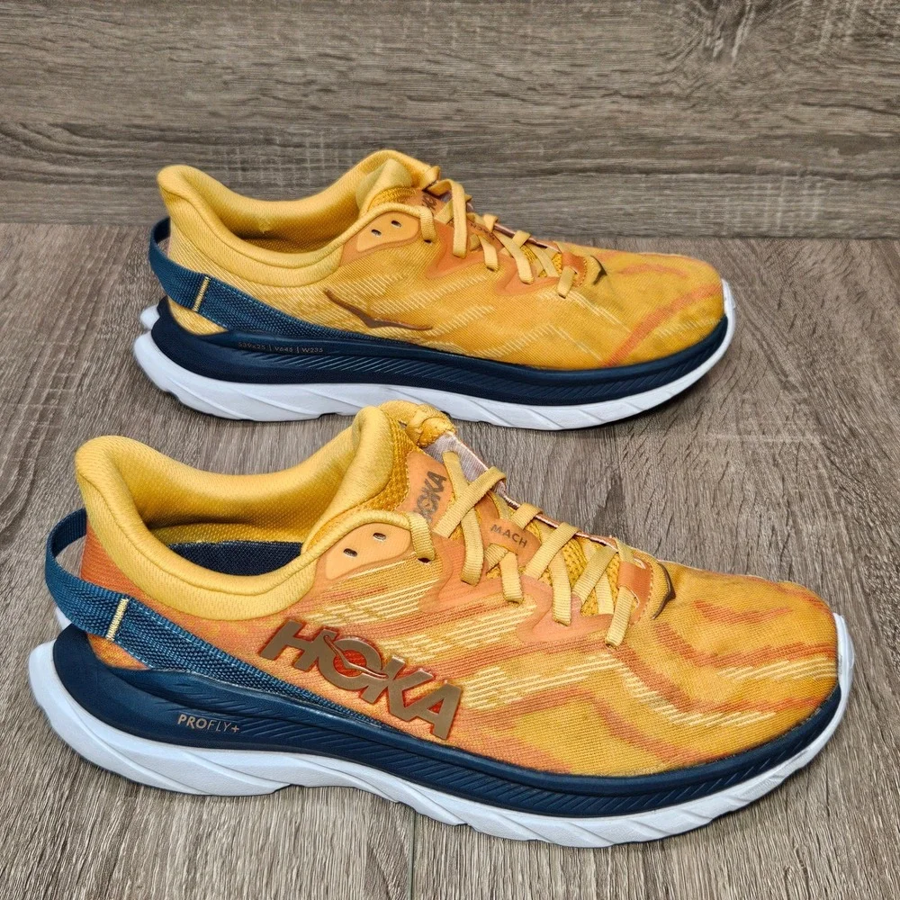 Hoka Mach Supersonic Mens 9.5 Running Shoes Yellow Camellia 1130250 RYCM